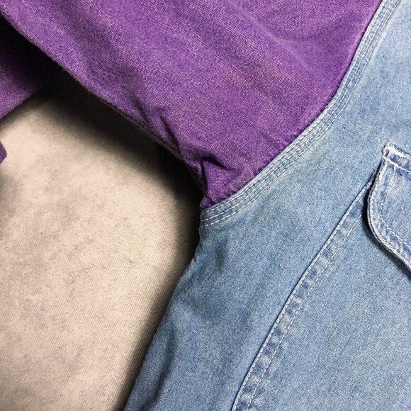 Vintage Nuovo County Seat Chambray Shirt size Medium Long Sleeve Purple Button - Picture 9 of 14